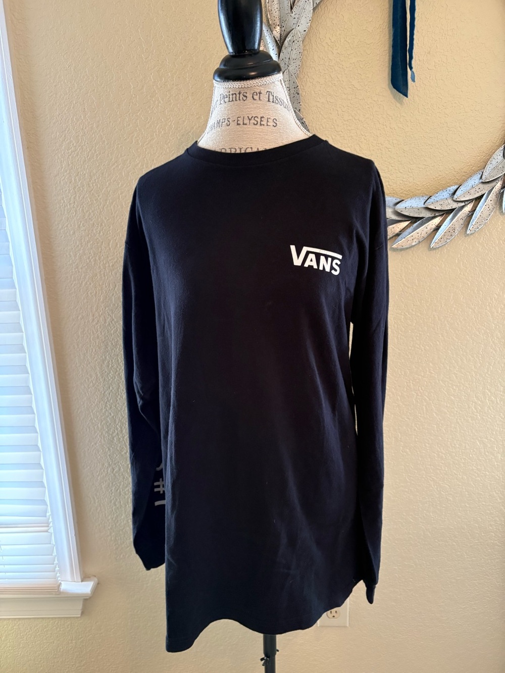 Vans Black Long-Sleeve Chest Logo Tee